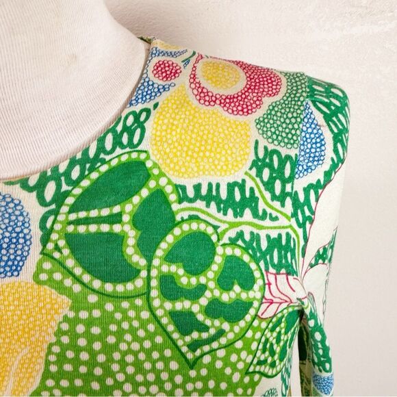 RARE Vintage Diane Von Furstenberg 60s Mod Groovy Psychedelic Green Floral Dress - Picture 8 of 11